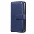 For iPhone XS Max Multifunctional Magnetic Copper Buckle Horizontal Flip Solid Color Leather Case with 10 Card Slots & Wallet & Holder & Photo Frame(Dark Blue) - 2