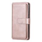 For iPhone XS Max Multifunctional Magnetic Copper Buckle Horizontal Flip Solid Color Leather Case with 10 Card Slots & Wallet & Holder & Photo Frame(Rose Gold) - 1
