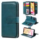 For iPhone 11 Pro Multifunctional Magnetic Copper Buckle Horizontal Flip Solid Color Leather Case with 10 Card Slots & Wallet & Holder & Photo Frame(Dark Green) - 1