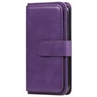 For iPhone 11 Pro Multifunctional Magnetic Copper Buckle Horizontal Flip Solid Color Leather Case with 10 Card Slots & Wallet & Holder & Photo Frame(Purple) - 2