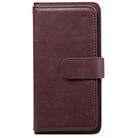 For iPhone 11 Multifunctional Magnetic Copper Buckle Horizontal Flip Solid Color Leather Case with 10 Card Slots & Wallet & Holder & Photo Frame(Wine Red) - 2