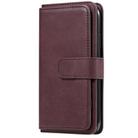 For iPhone 11 Multifunctional Magnetic Copper Buckle Horizontal Flip Solid Color Leather Case with 10 Card Slots & Wallet & Holder & Photo Frame(Wine Red) - 3