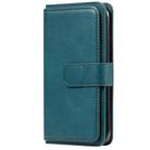 For iPhone 11 Multifunctional Magnetic Copper Buckle Horizontal Flip Solid Color Leather Case with 10 Card Slots & Wallet & Holder & Photo Frame(Dark Green) - 2