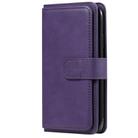 For iPhone 11 Multifunctional Magnetic Copper Buckle Horizontal Flip Solid Color Leather Case with 10 Card Slots & Wallet & Holder & Photo Frame(Purple) - 2