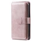 For iPhone 11 Multifunctional Magnetic Copper Buckle Horizontal Flip Solid Color Leather Case with 10 Card Slots & Wallet & Holder & Photo Frame(Rose Gold) - 2