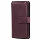 For iPhone 11 Pro Max Multifunctional Magnetic Copper Buckle Horizontal Flip Solid Color Leather Case with 10 Card Slots & Wallet & Holder & Photo Frame(Wine Red) - 2