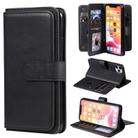 For iPhone 11 Pro Max Multifunctional Magnetic Copper Buckle Horizontal Flip Solid Color Leather Case with 10 Card Slots & Wallet & Holder & Photo Frame(Black) - 1