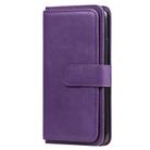 For iPhone 11 Pro Max Multifunctional Magnetic Copper Buckle Horizontal Flip Solid Color Leather Case with 10 Card Slots & Wallet & Holder & Photo Frame(Purple) - 2