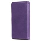 For iPhone 11 Pro Max Multifunctional Magnetic Copper Buckle Horizontal Flip Solid Color Leather Case with 10 Card Slots & Wallet & Holder & Photo Frame(Purple) - 3