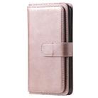 For iPhone 11 Pro Max Multifunctional Magnetic Copper Buckle Horizontal Flip Solid Color Leather Case with 10 Card Slots & Wallet & Holder & Photo Frame(Rose Gold) - 2