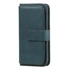 For iPhone 12 mini Multifunctional Magnetic Copper Buckle Horizontal Flip Solid Color Leather Case with 10 Card Slots & Wallet & Holder & Photo Frame(Dark Green) - 2