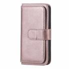 For iPhone 12 mini Multifunctional Magnetic Copper Buckle Horizontal Flip Solid Color Leather Case with 10 Card Slots & Wallet & Holder & Photo Frame(Rose Gold) - 2