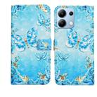 For Redmi Note 13 4G Oil Embossed 3D Drawing Leather Phone Case(Blue Butterflies) - 1