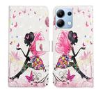 For Redmi Note 13 4G Oil Embossed 3D Drawing Leather Phone Case(Flower Fairy) - 1