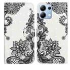 For Redmi Note 13 4G Oil Embossed 3D Drawing Leather Phone Case(Lace Flower) - 1