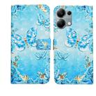 For Redmi Note 13 Pro 4G Oil Embossed 3D Drawing Leather Phone Case(Blue Butterflies) - 1