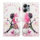 For Redmi Note 13 Pro 4G Oil Embossed 3D Drawing Leather Phone Case(Flower Fairy) - 1