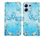 For Redmi Note 14 4G Oil Embossed 3D Drawing Leather Phone Case(Blue Butterflies) - 1