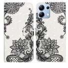 For Redmi Note 14 4G Oil Embossed 3D Drawing Leather Phone Case(Lace Flower) - 1