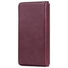 For iPhone 12 / 12 Pro Multifunctional Magnetic Copper Buckle Horizontal Flip Solid Color Leather Case with 10 Card Slots & Wallet & Holder & Photo Frame(Wine Red) - 3