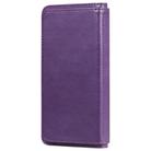 For iPhone 12 / 12 Pro Multifunctional Magnetic Copper Buckle Horizontal Flip Solid Color Leather Case with 10 Card Slots & Wallet & Holder & Photo Frame(Purple) - 3