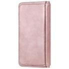 For iPhone 12 / 12 Pro Multifunctional Magnetic Copper Buckle Horizontal Flip Solid Color Leather Case with 10 Card Slots & Wallet & Holder & Photo Frame(Rose Gold) - 3