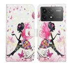 For Xiaomi Poco F6 Pro Oil Embossed 3D Drawing Leather Phone Case(Flower Fairy) - 1