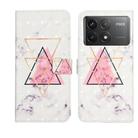 For Xiaomi Poco F6 Pro Oil Embossed 3D Drawing Leather Phone Case(Triangular Marble) - 1