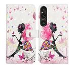 For Sony Xperia 1 VI Oil Embossed 3D Drawing Leather Phone Case(Flower Fairy) - 1