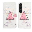 For Sony Xperia 1 VI Oil Embossed 3D Drawing Leather Phone Case(Triangular Marble) - 1