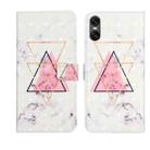 For Sony Xperia 10 VI Oil Embossed 3D Drawing Leather Phone Case(Triangular Marble) - 1