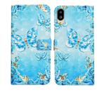 For Sharp Basio active SHG09 Oil Embossed 3D Drawing Leather Phone Case(Blue Butterflies) - 1