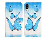 For Sharp Basio active SHG09 Oil Embossed 3D Drawing Leather Phone Case(3 Butterflies) - 1