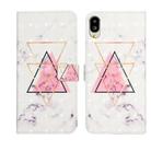 For Sharp Basio active SHG09 Oil Embossed 3D Drawing Leather Phone Case(Triangular Marble) - 1