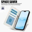 For iPhone 16 Pro Skin Feel Pure Color Card Slots Leather Phone Case with Dual Lanyard(White) - 2