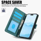 For iPhone 16 Pro Skin Feel Pure Color Card Slots Leather Phone Case with Dual Lanyard(Green) - 2