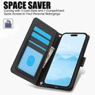 For iPhone 16 Pro Max Skin Feel Pure Color Card Slots Leather Phone Case with Dual Lanyard(Black) - 2