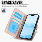 For iPhone 16 Pro Max Skin Feel Pure Color Card Slots Leather Phone Case with Dual Lanyard(Rose Gold) - 2