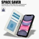 For iPhone 12 / 12 Pro Skin Feel Pure Color Card Slots Leather Phone Case with Dual Lanyard(White) - 2