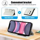 For iPhone 12 / 12 Pro Skin Feel Pure Color Card Slots Leather Phone Case with Dual Lanyard(White) - 3