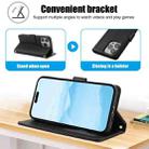 For iPhone 11 Pro Skin Feel Pure Color Card Slots Leather Phone Case with Dual Lanyard(Black) - 3