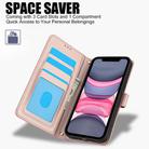 For iPhone 11 Skin Feel Pure Color Card Slots Leather Phone Case with Dual Lanyard(Rose Gold) - 2