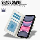 For iPhone X / XS Skin Feel Pure Color Card Slots Leather Phone Case with Dual Lanyard(White) - 2