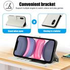 For iPhone X / XS Skin Feel Pure Color Card Slots Leather Phone Case with Dual Lanyard(White) - 3