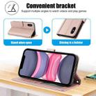 For iPhone XS Max Skin Feel Pure Color Card Slots Leather Phone Case with Dual Lanyard(Rose Gold) - 3