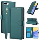 For iPhone 7 Plus / 8 Plus Skin Feel Pure Color Card Slots Leather Phone Case with Dual Lanyard(Green) - 1