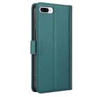 For iPhone 7 Plus / 8 Plus Skin Feel Pure Color Card Slots Leather Phone Case with Dual Lanyard(Green) - 3