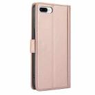 For iPhone 7 Plus / 8 Plus Skin Feel Pure Color Card Slots Leather Phone Case with Dual Lanyard(Rose Gold) - 3