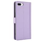 For iPhone 7 Plus / 8 Plus Skin Feel Pure Color Card Slots Leather Phone Case with Dual Lanyard(Purple) - 3