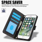 For iPhone 8 / 7 / SE 2022 / SE 2020 Skin Feel Pure Color Card Slots Leather Phone Case with Dual Lanyard(Black) - 2